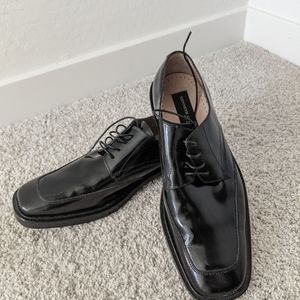 Men's Black Oxford Leather Dress Shoes Black Size 9 Quiet Luxury Preppy Academia